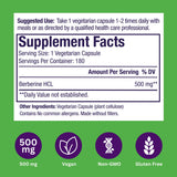 Paradise Herbs Berberine HCL Herbal Supplement 60 capsules packaging