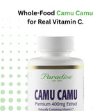 Paradise Herbs Camu Camu Fruit Extract Vitamin C capsule bottle back view