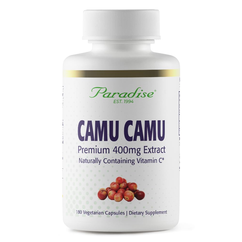 Paradise Herbs Camu Camu Fruit Extract Vitamin C capsule bottle front view