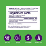 Paradise Herbs Graviola Leaf Extract capsules with natural background