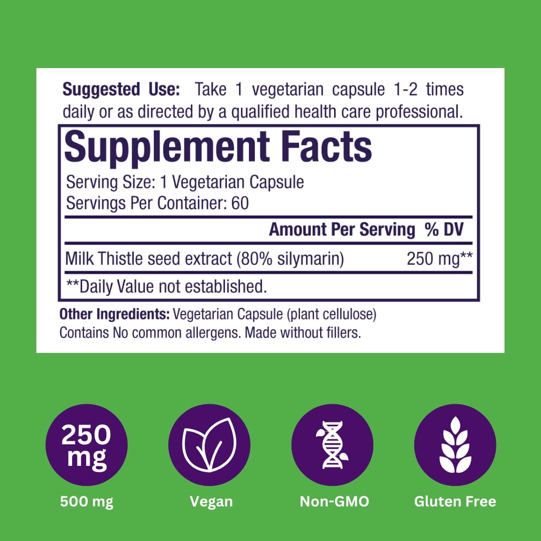 Paradise Herbs Milk Thistle 80% Silymarin capsule in a hand