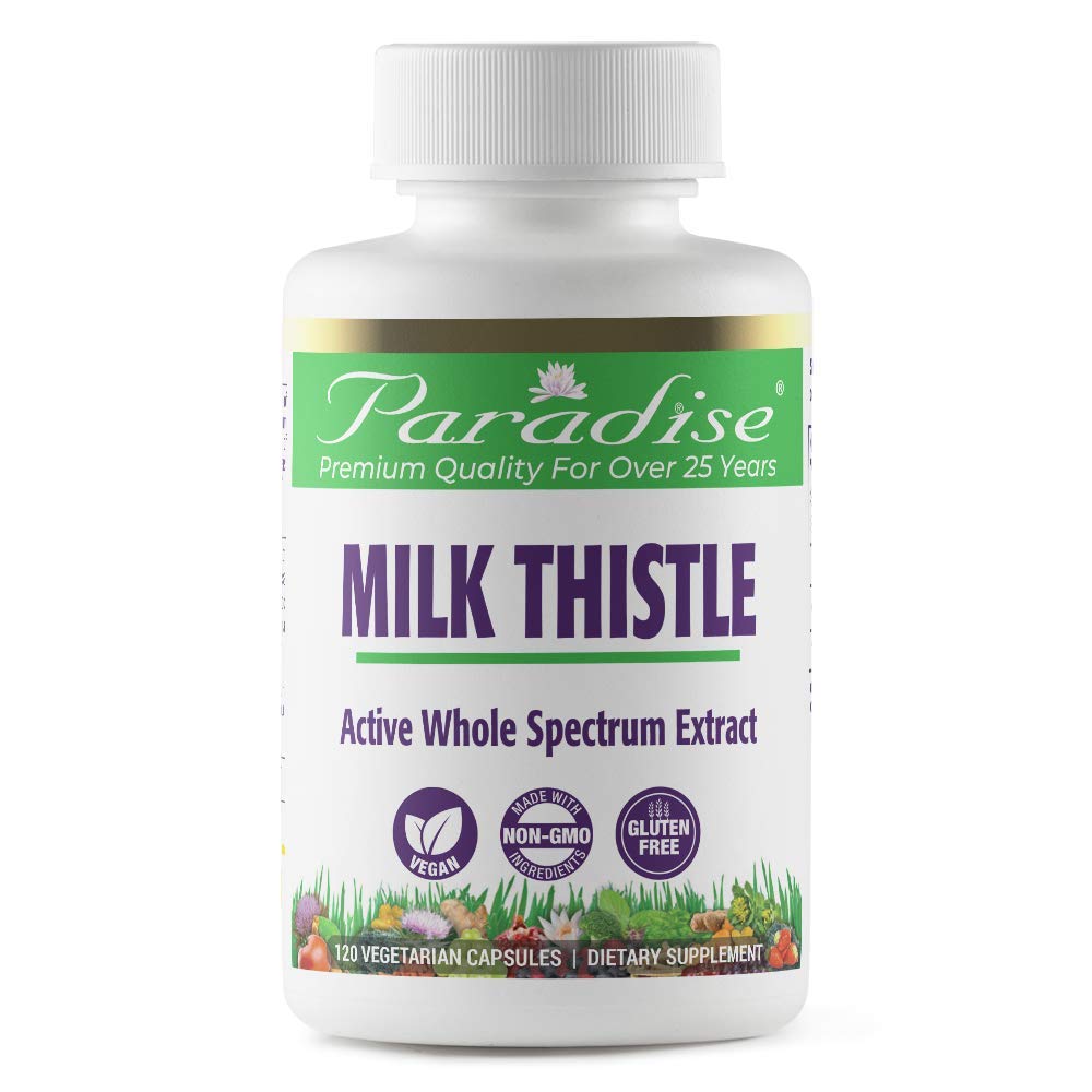 Paradise Herbs Milk Thistle 80% Silymarin supplement front view