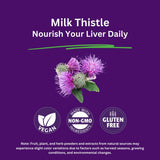 Paradise Herbs Milk Thistle supplement with natural herbs background