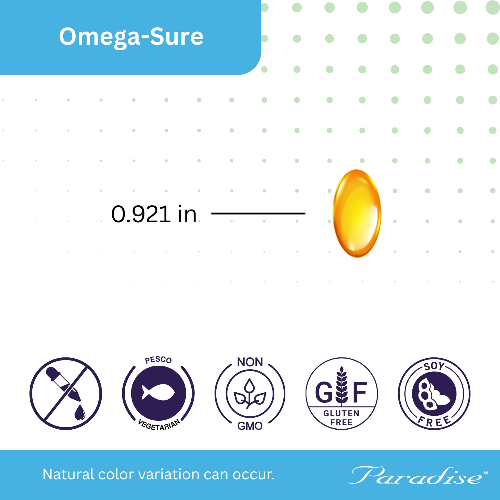 Paradise Herbs Omega-Sure Fish Oil softgel close-up