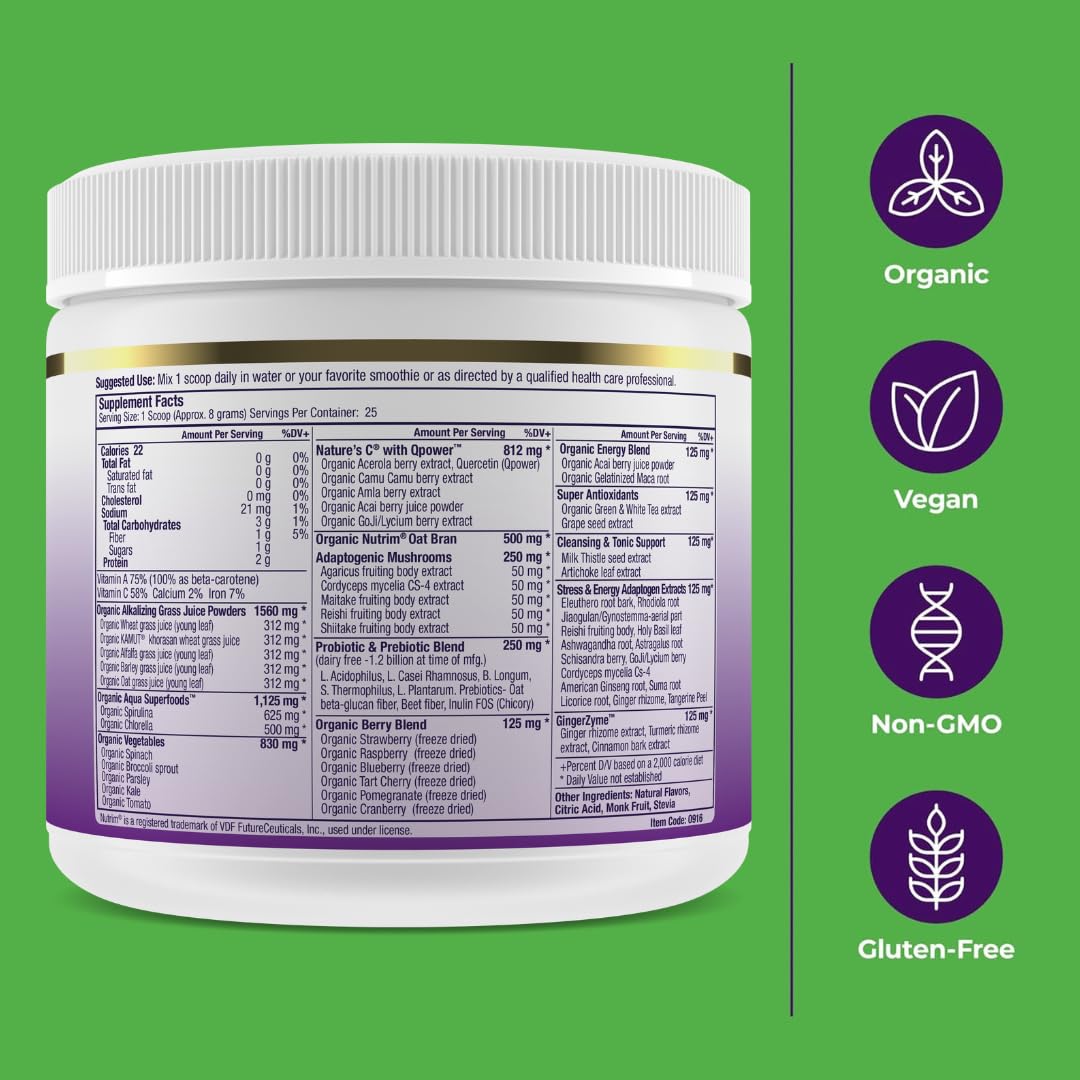 Paradise Herbs Organic Superfood Blend with fresh berries