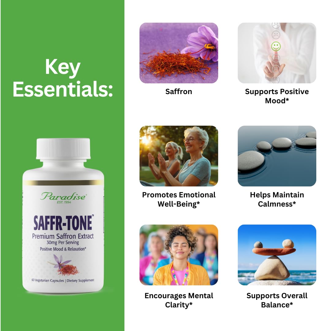 Paradise Herbs Saffr-Tone Saffron Extract Capsules side view
