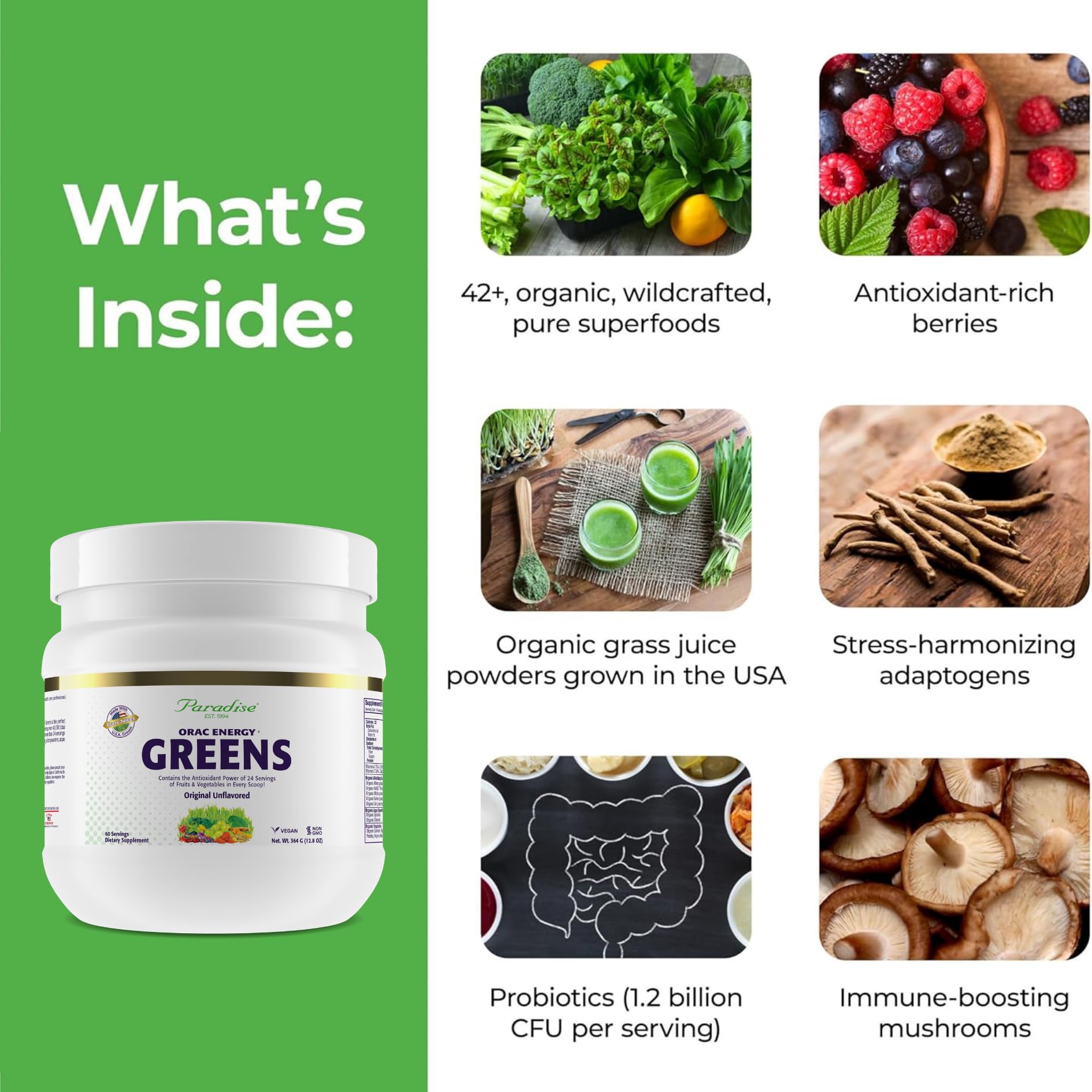 Paradise Herbs Superfoods Blend 431g ingredients list
