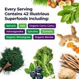 Paradise Herbs Superfoods Blend 431g scoop with powder