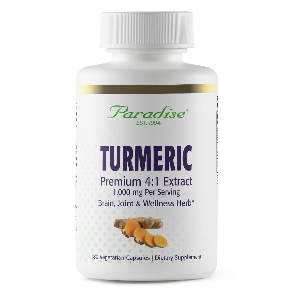 Paradise Herbs Turmeric Supplement front view with packaging