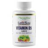 Paradise Herbs Vitamin D3 1000 IU 60 Vegetarian Capsules front view