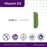 Paradise Herbs Vitamin D3 1000 IU bottle on a wooden table