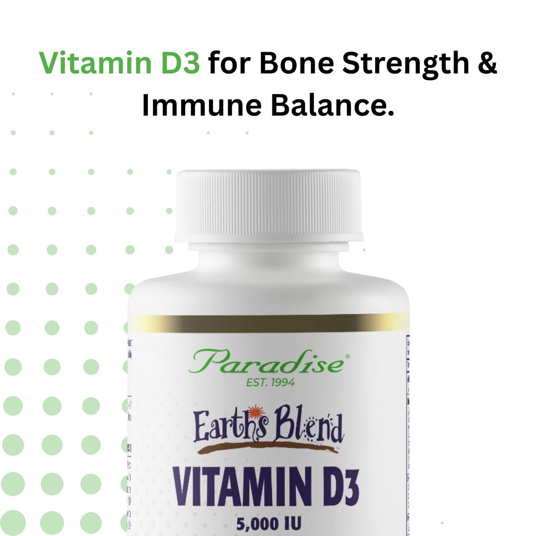 Paradise Herbs Vitamin D3 1000 IU vegetarian capsule in hand