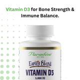 Paradise Herbs Vitamin D3 1000 IU vegetarian capsule in hand