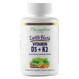 Paradise Herbs Vitamin D3 + K2 supplement bottle front view