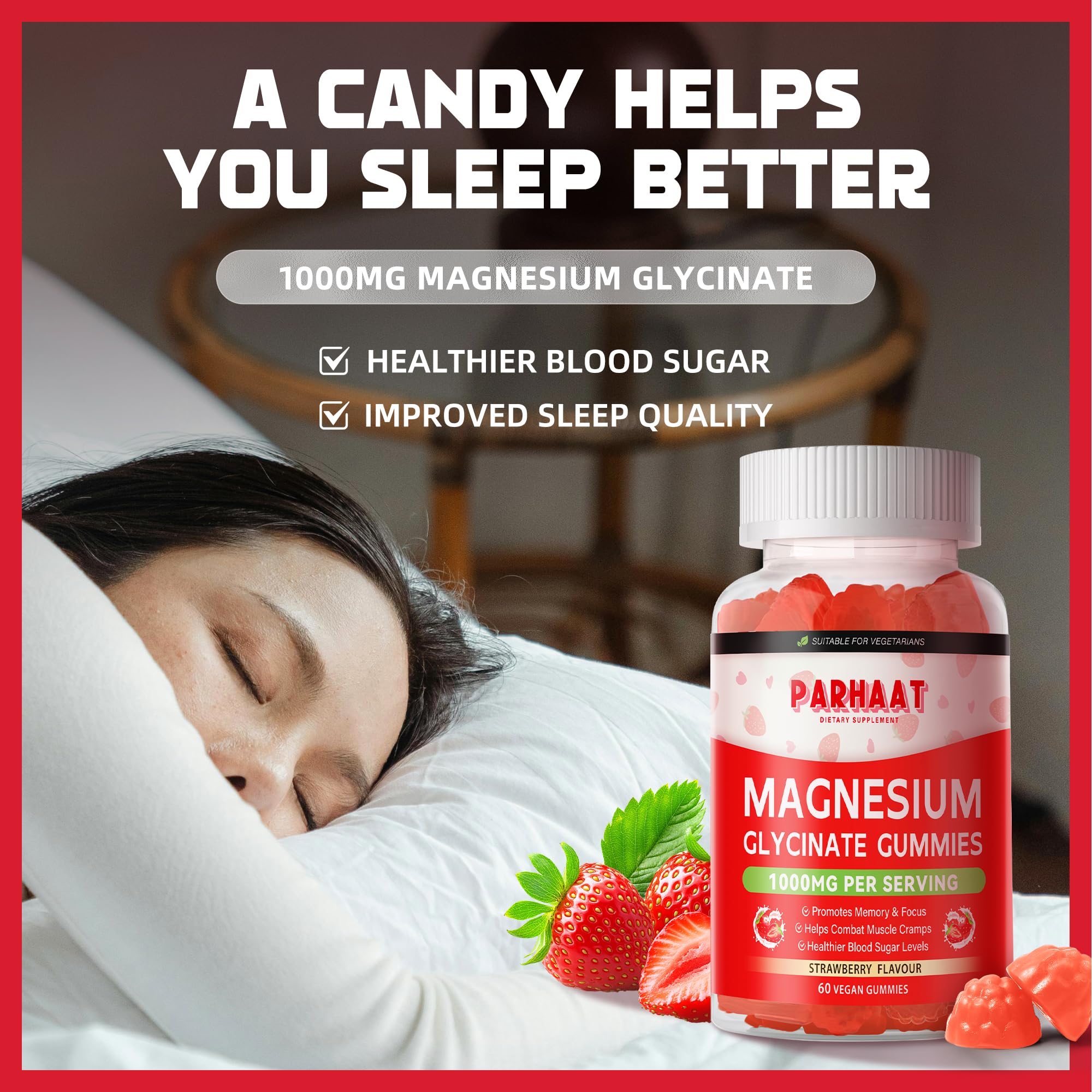 Parhaat Magnesium Gummies with vitamins D and B6 ingredients