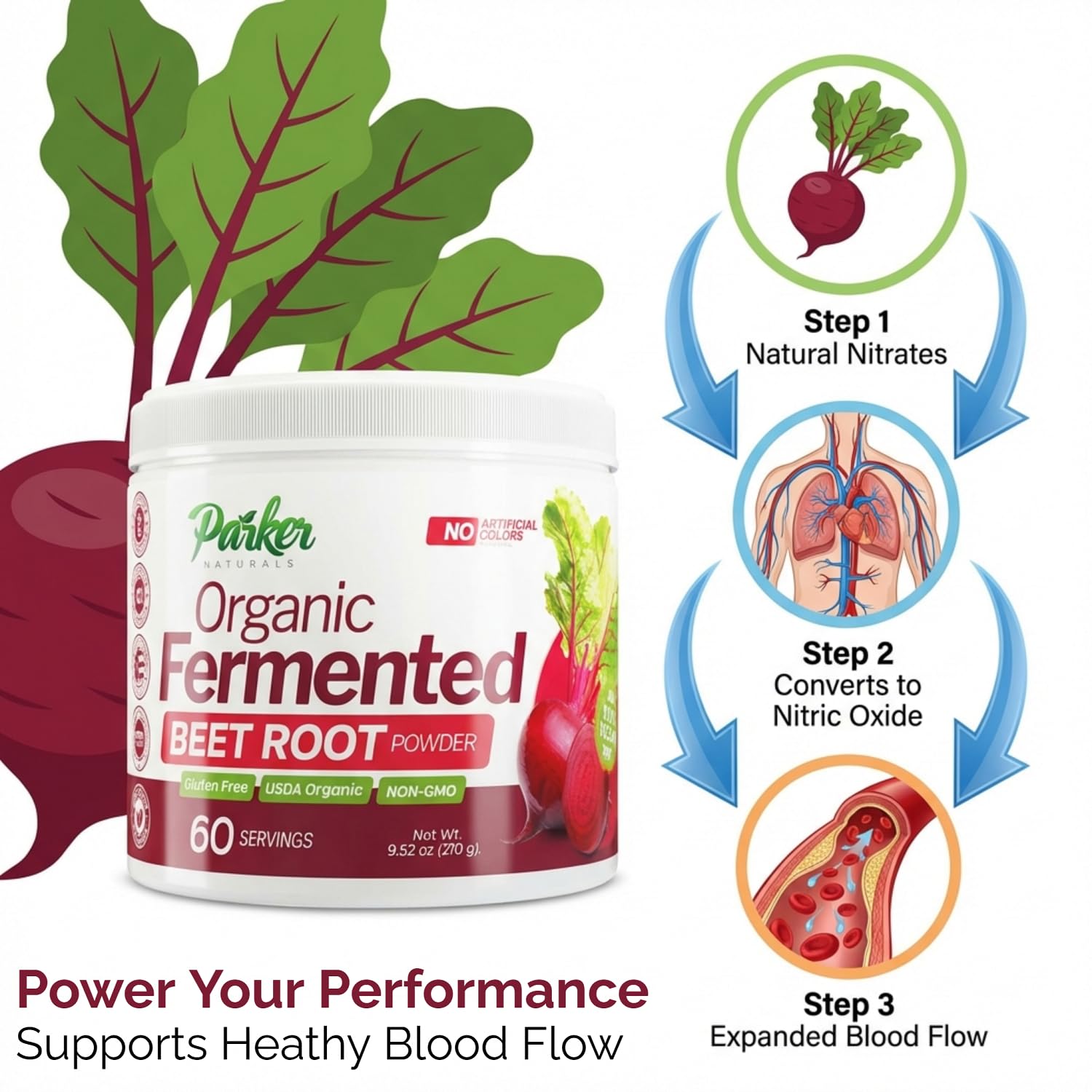 Parker Naturals Beet Root Powder in a kitchen setting