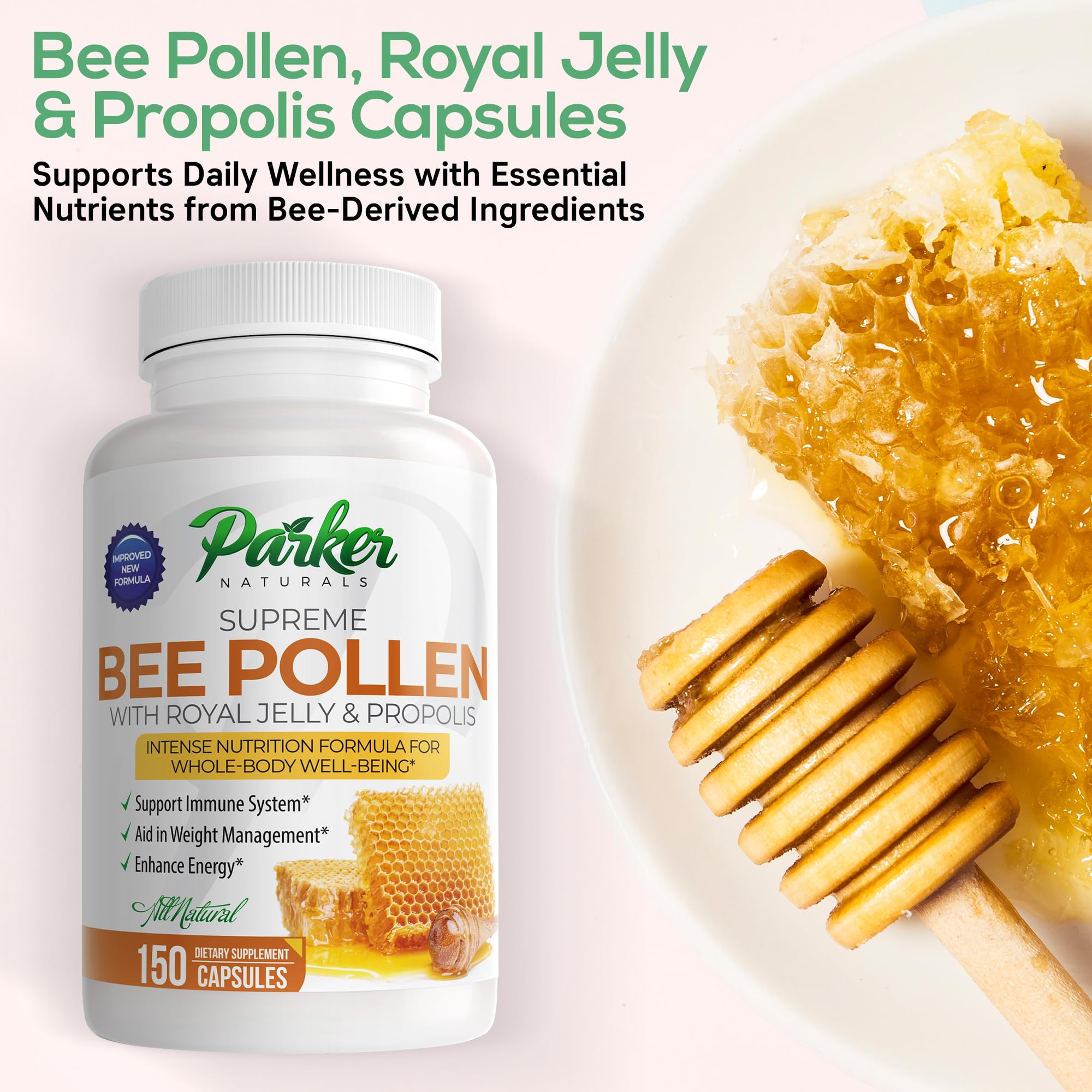 Parker Naturals Royal Jelly Supplement 3520mg capsule close-up