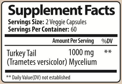 Parker Naturals Turkey Tail Mushroom Capsules 1000mg ingredients list