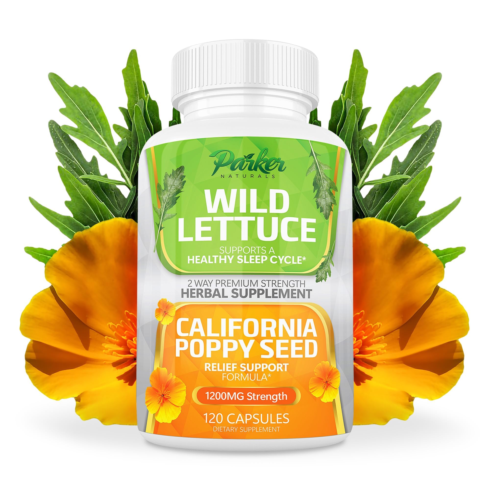 Parker Naturals Wild Lettuce & California Poppy Seed Capsules front view