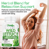 Parker Naturals Wild Lettuce Capsules 1200mg capsules on a wooden surface