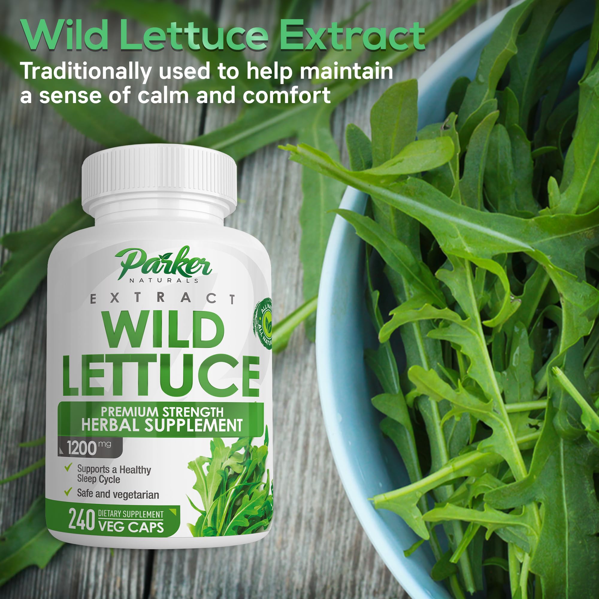 Parker Naturals Wild Lettuce Capsules 1200mg lifestyle setting