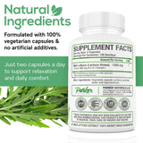 Parker Naturals Wild Lettuce Capsules 1200mg with measuring spoon