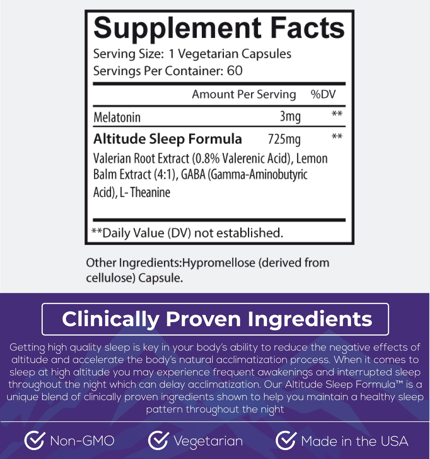 Parker Pharmaceutical High Altitude Sleep capsules side view