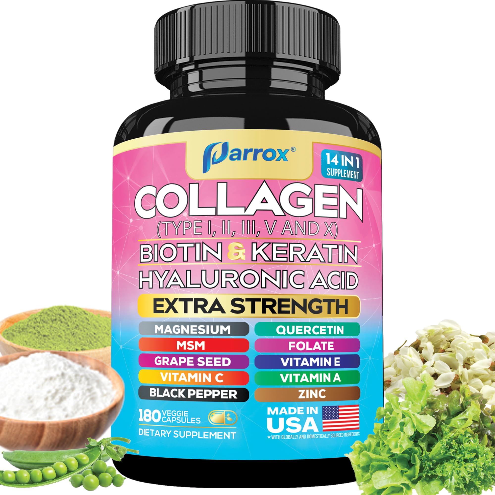 Parrox Collagen 14-in-1 Capsules front view