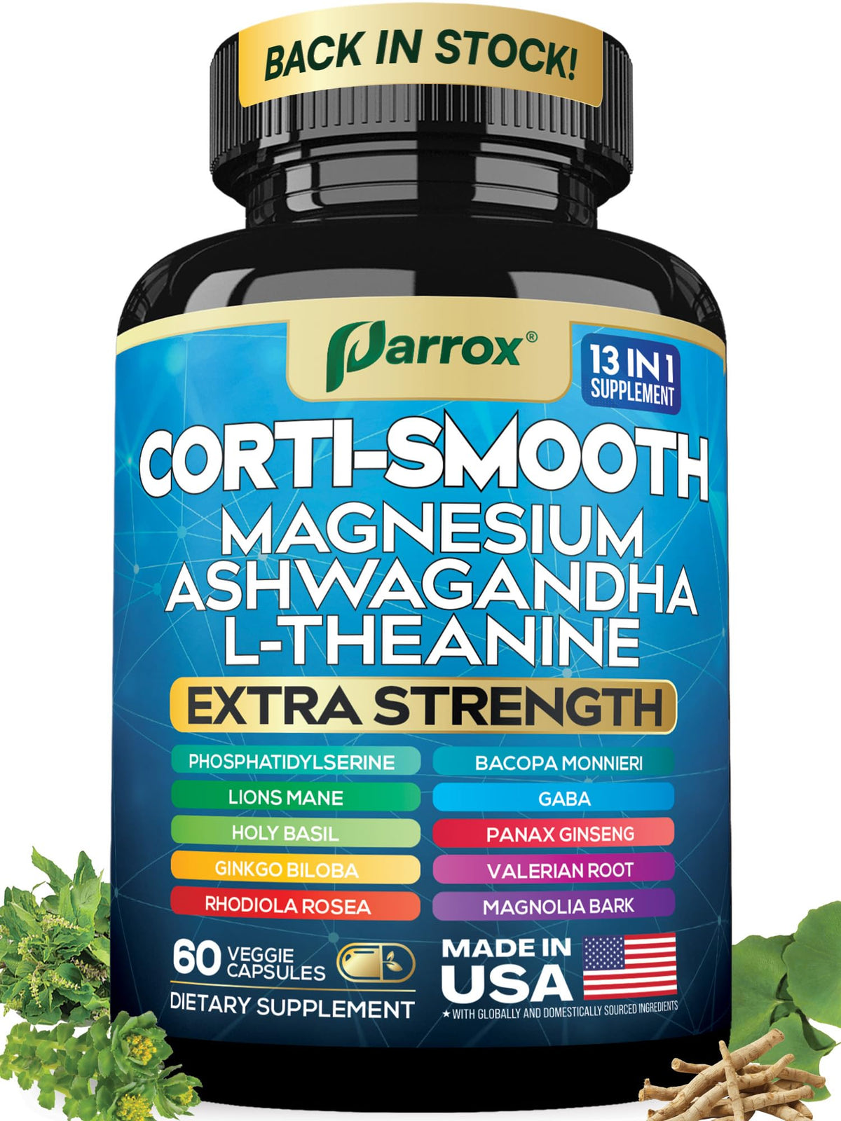Parrox Corti-Smooth 60 capsules front view