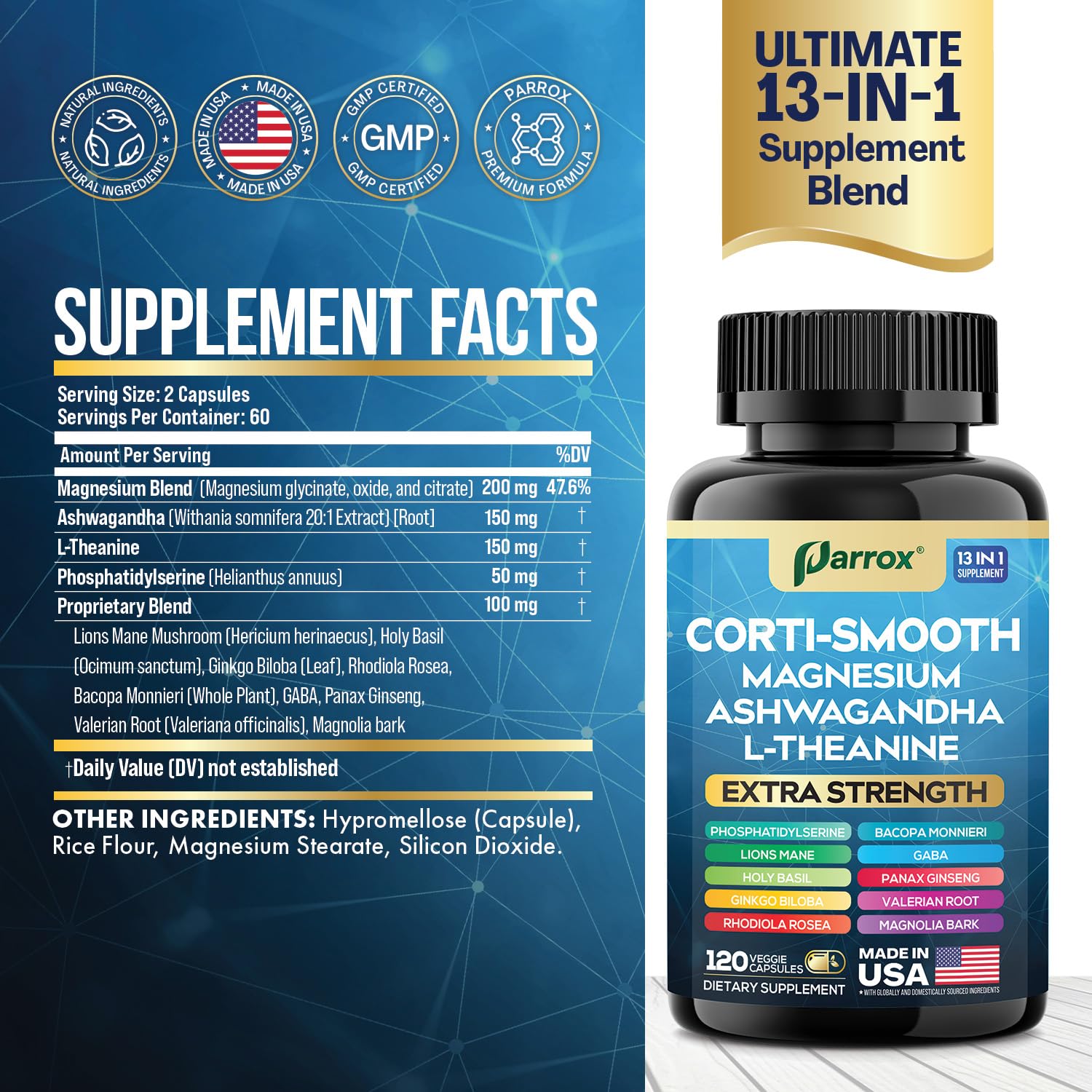 Parrox Corti-Smooth supplement capsules close-up