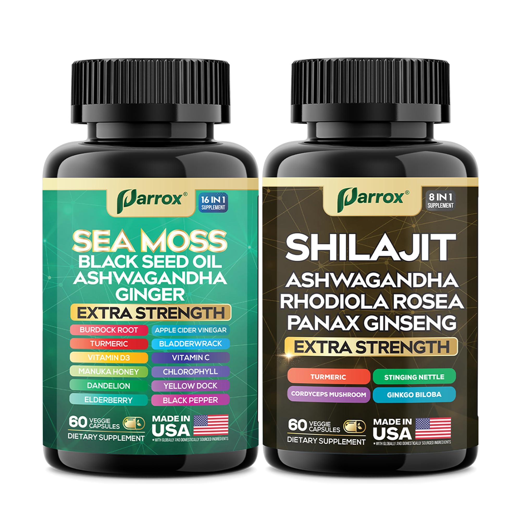 Parrox Dynamic Vitality Bundle packaging and labels