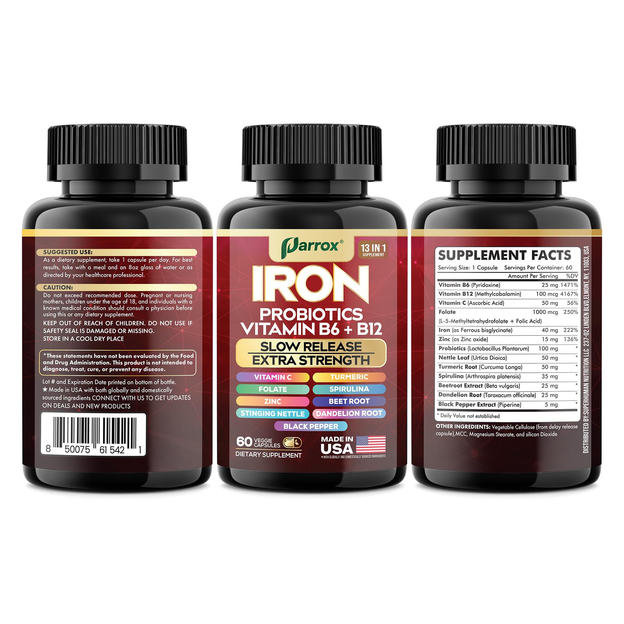 Parrox Elemental Iron bottle on a kitchen counter