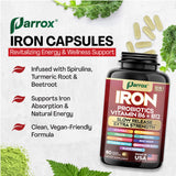 Parrox Elemental Iron capsules in hand