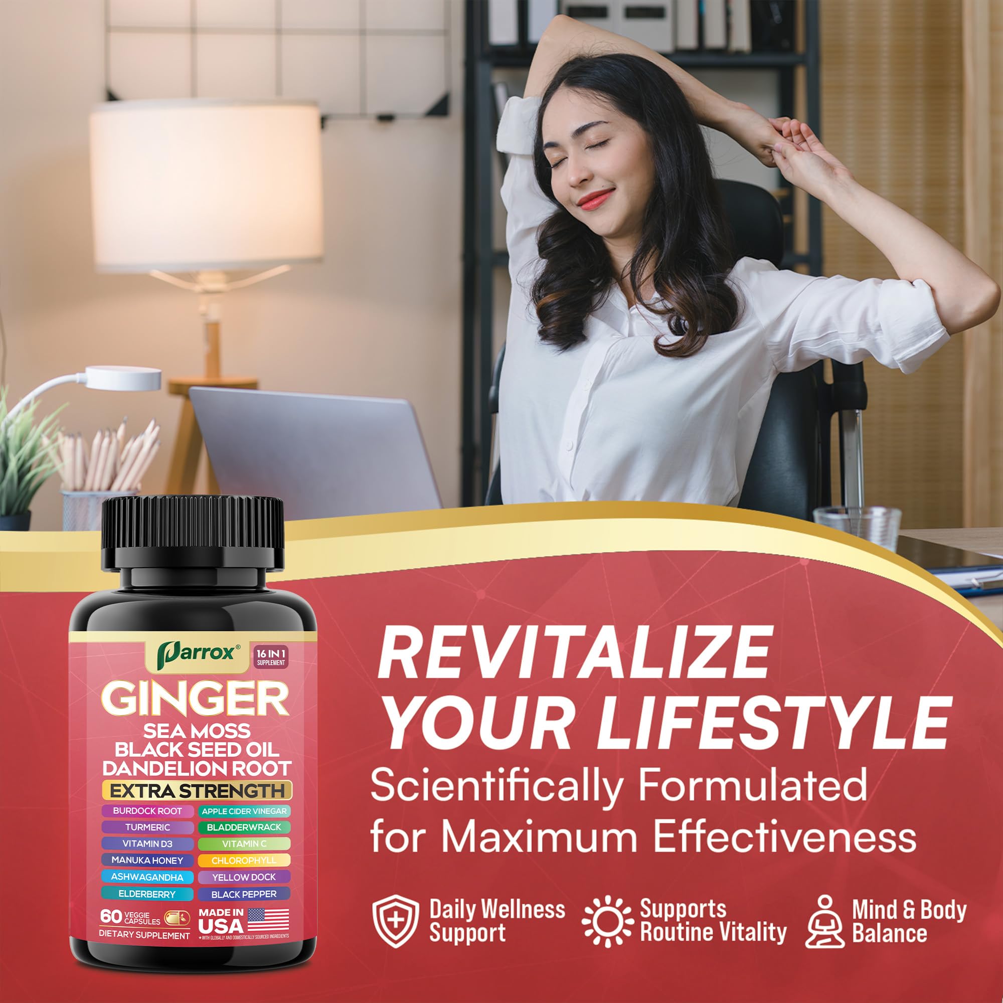 Parrox Ginger 16-in-1 Formula with fresh ginger