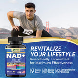 Parrox NAD+ Supplement Blend 10-in-1 displayed with vitamins