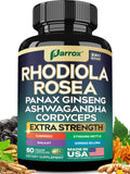 Parrox Rhodiola Rosea 8-in-1 supplement capsule front view