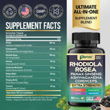 Parrox Rhodiola Rosea 8-in-1 supplement capsule side view