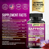 Parrox Saffron Supplements 6-in-1 Formula bottle side view