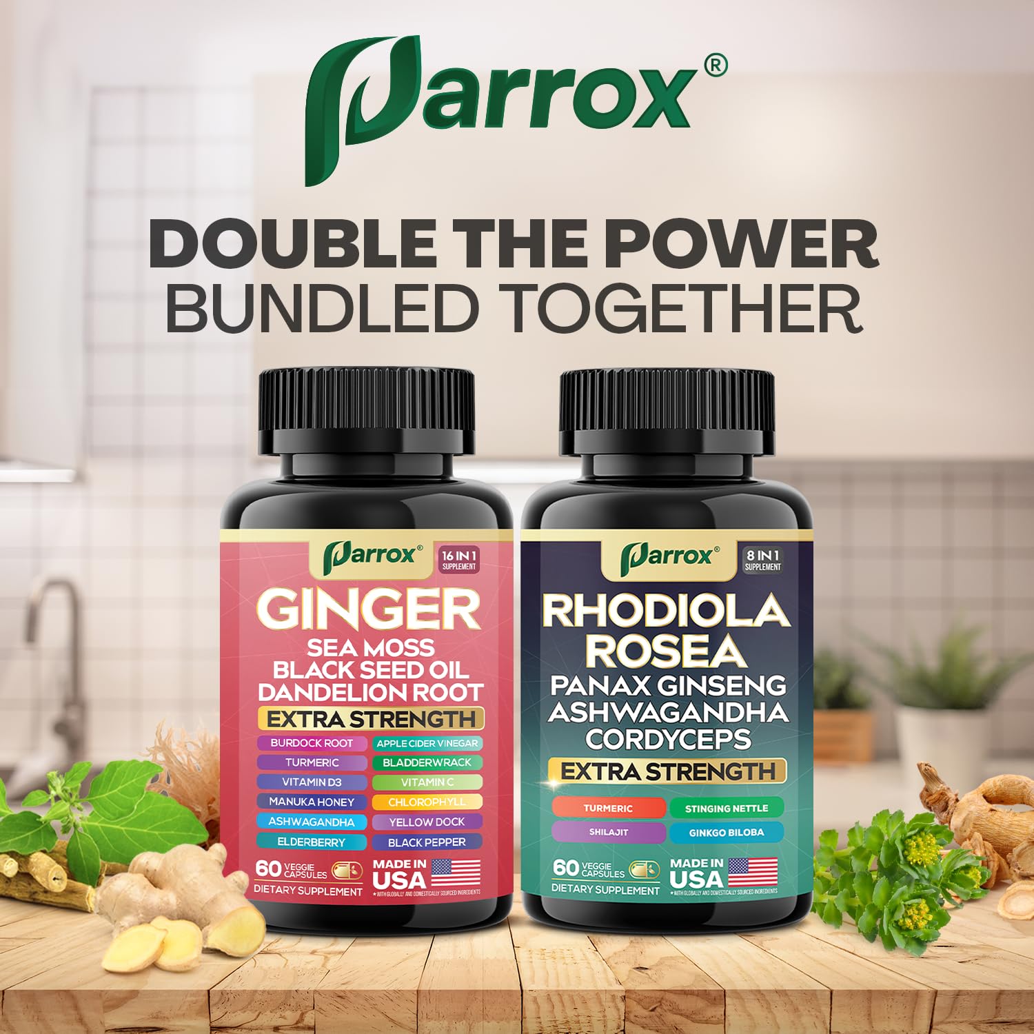 Parrox supplement bundle with a measuring spoon