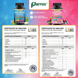 Parrox supplements displayed with a measuring spoon