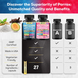 Parrox supplements with ingredients list on packaging