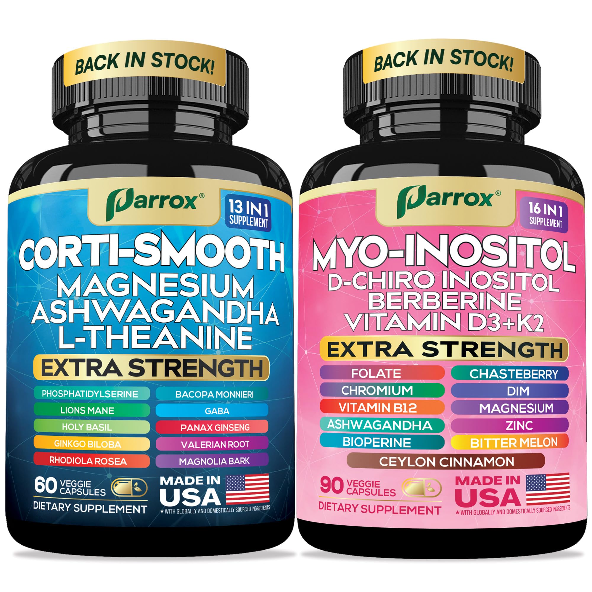 Parrox Vitamin & Mineral Supplement Bundle front view with capsules