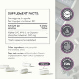 partiQlar Alpha GPC 300mg Choline Capsules bottle with label