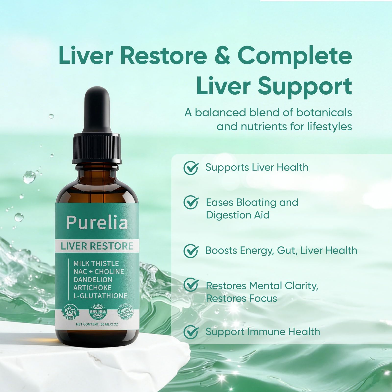 PARWENE Milk Thistle Liquid Supplement 60ml dropper close-up