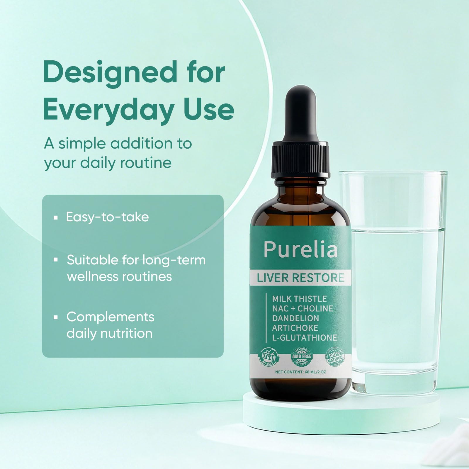 PARWENE Milk Thistle Liquid Supplement 60ml side view