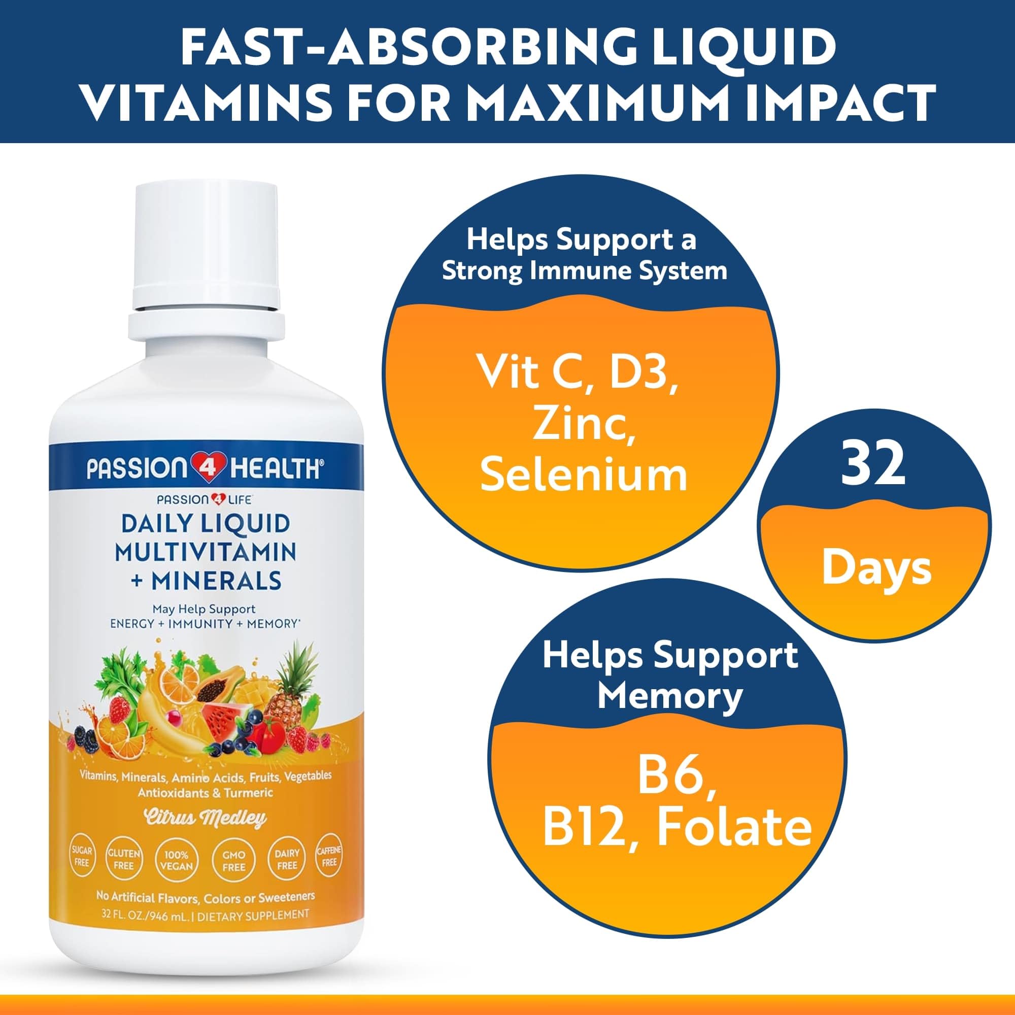Passion 4 Life Liquid Multivitamin bottle side view