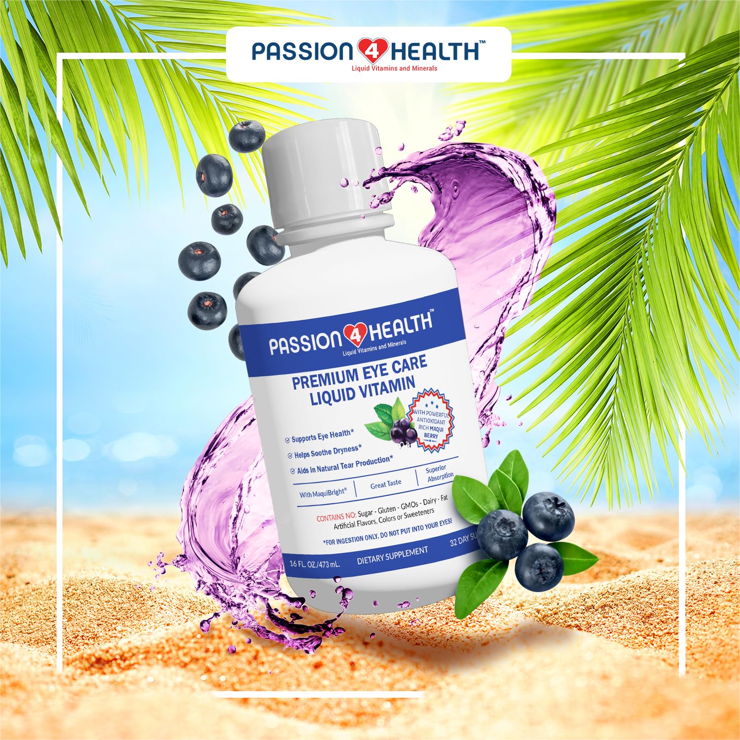 Passion 4 Life Liquid Vision Care Supplement 558g nutritional information