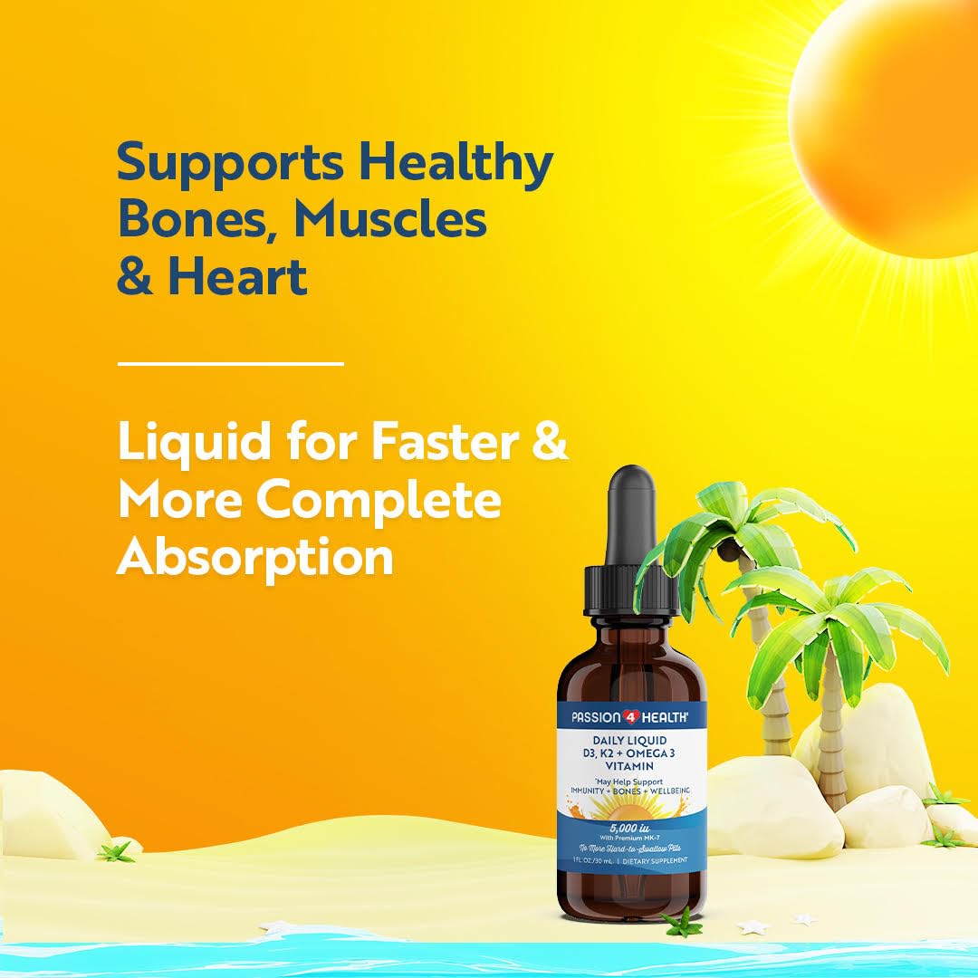 Passion 4 Life Vitamin D3 & K2 Liquid Supplement dosage dropper