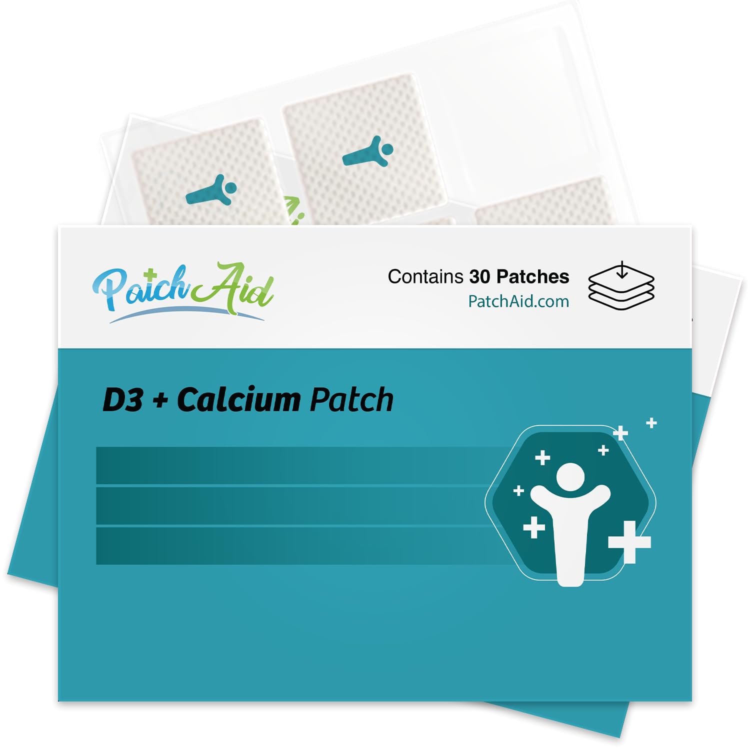 Patch Aid Calcium Patches front view with packaging