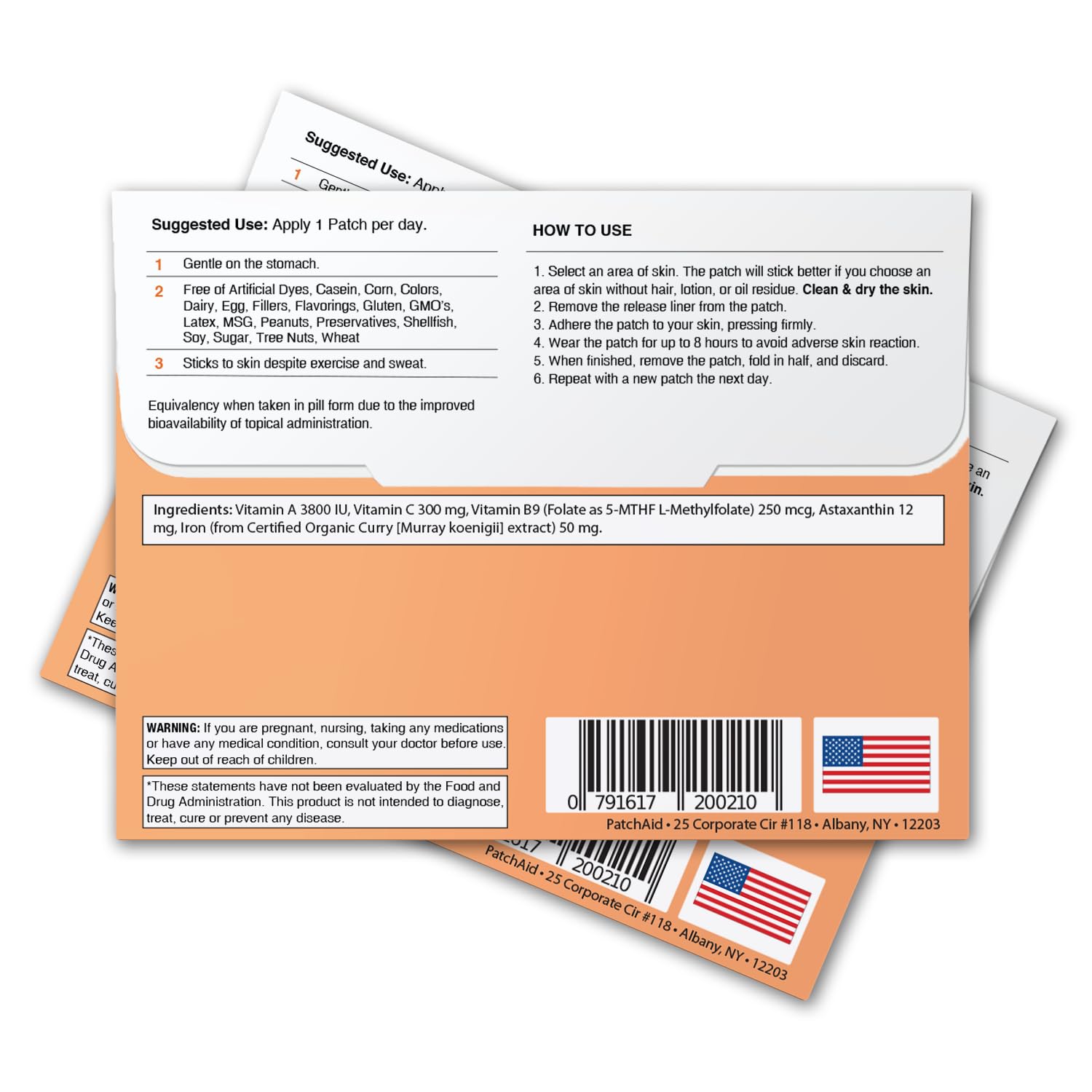 Patch Aid Iron Supplement Patches on a shoulder